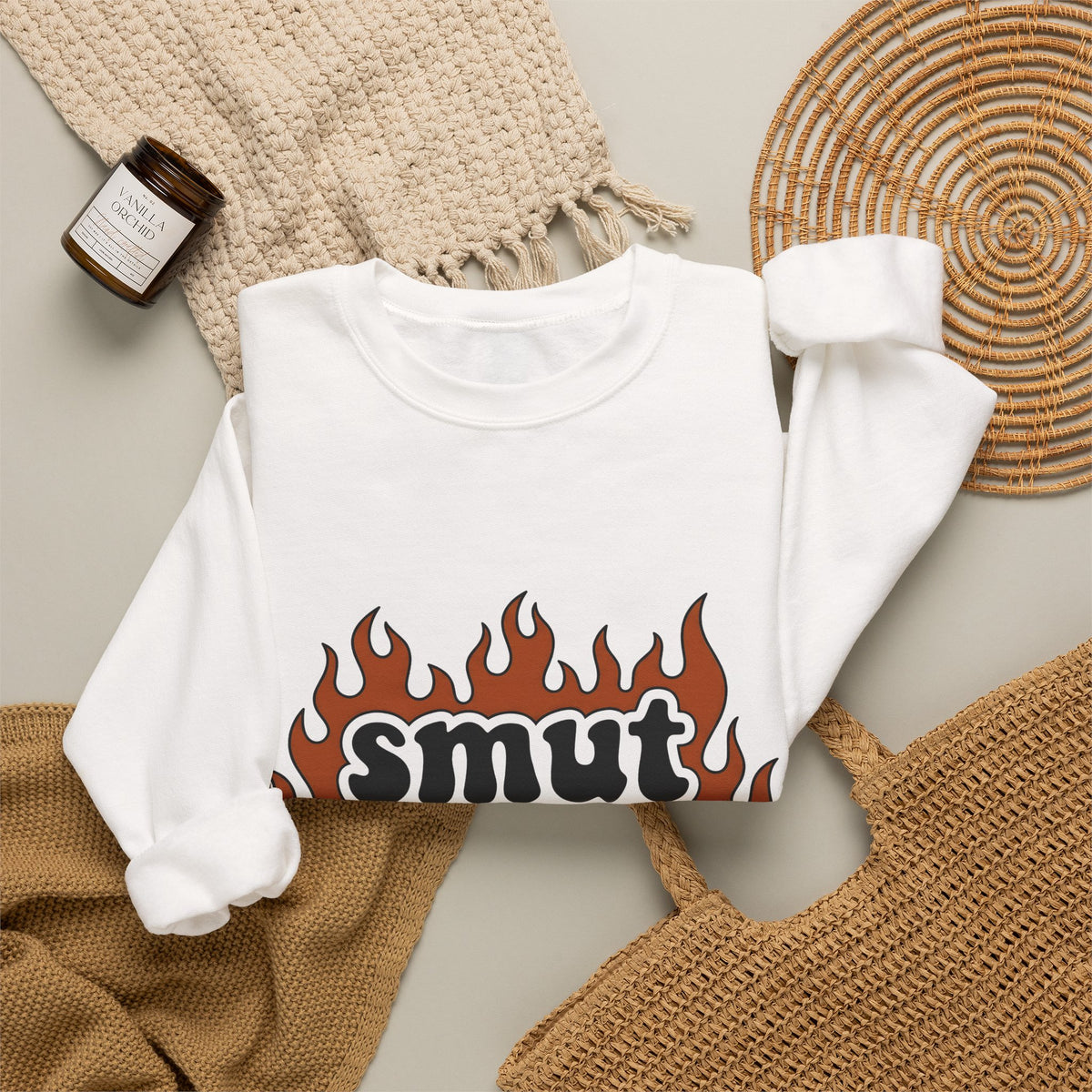 Fiery Letters Sweatshirt Boho Chic Novels Gift Women Sketch Sweatshirt Alphabet Sweatshirt Hippie Fan Hand Drawn Sweatshirt Literary Graphic Cartoon Fireball
