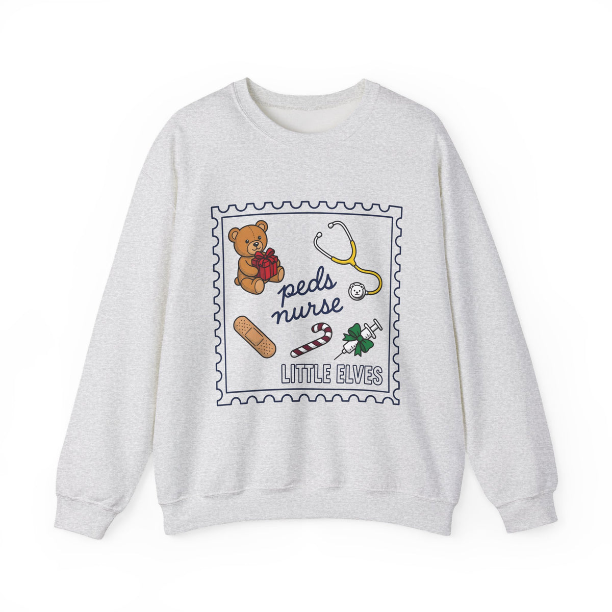 Teddy Bear Sweatshirt Nurse Christmas Gift Women Cartoon Sweatshirt Teddy Sweatshirt Healthcare Enthusiast Comic Sweatshirt Winter Graphic Retro Stethoscope