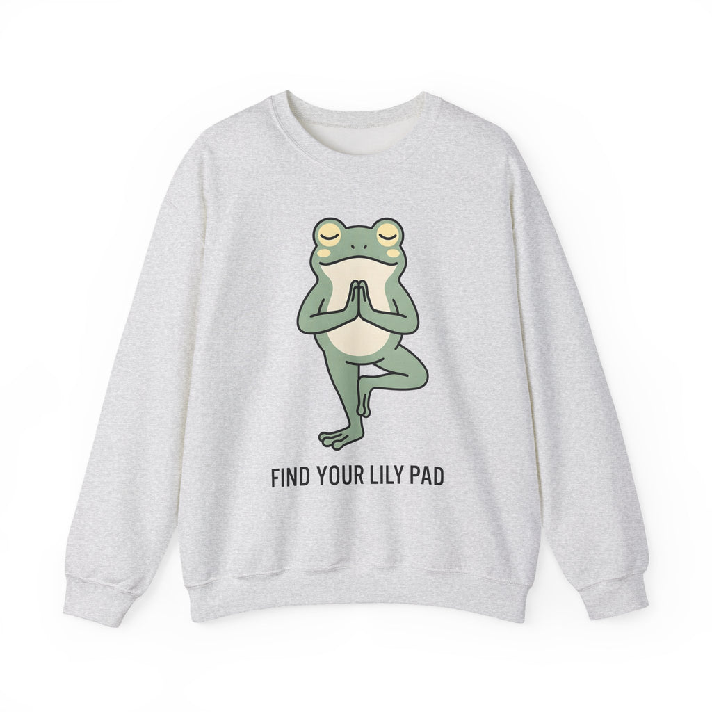 Yoga Frog Sweatshirt Yoga Nature Gift Women Sketch Sweatshirt Toad Sweatshirt Yoga Enthusiast Drawing Illustration Wildlife Graphic Clean Standing Pose