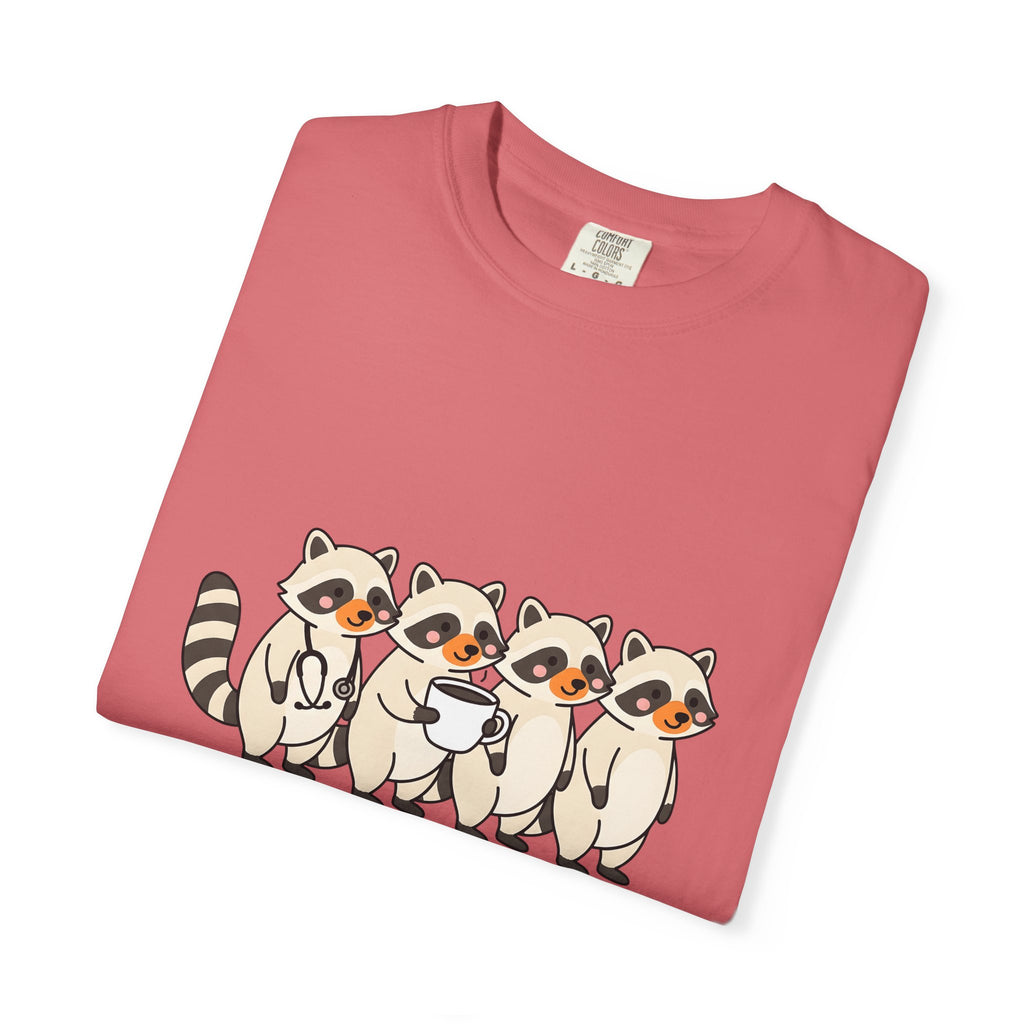 Raccoon Family T-Shirt Nurses Creatures Gift Women Lovable T-Shirt Trash Panda T-Shirt Nurse Enthusiast Cute T-Shirt Wildlife Graphic Animated