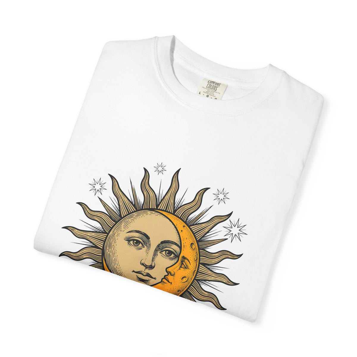 Sun Moon Faces T-Shirt Celestial Zodiac Gift Women Hippie T-Shirt Moonface T-Shirt Galaxy Fan Cosmic T-Shirt Astrology Graphic Retro Stars T-Shirt