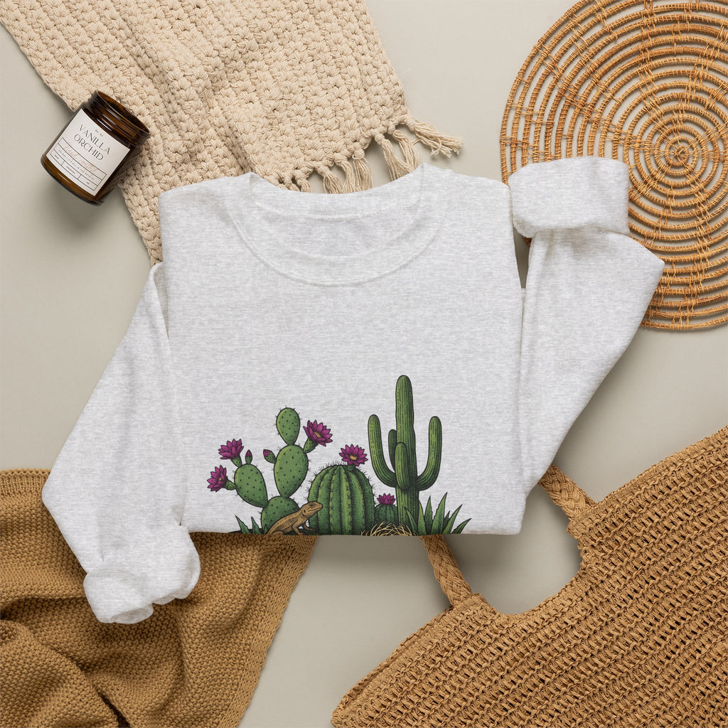 Western Hat Cactus Sweatshirt Cowgirl Cowboy Gift Women Rustic Sweatshirt Saguaro Sweatshirt Rodeo Fan Country Sweatshirt Cowboy Graphic Retro Reptile Sweatshirt