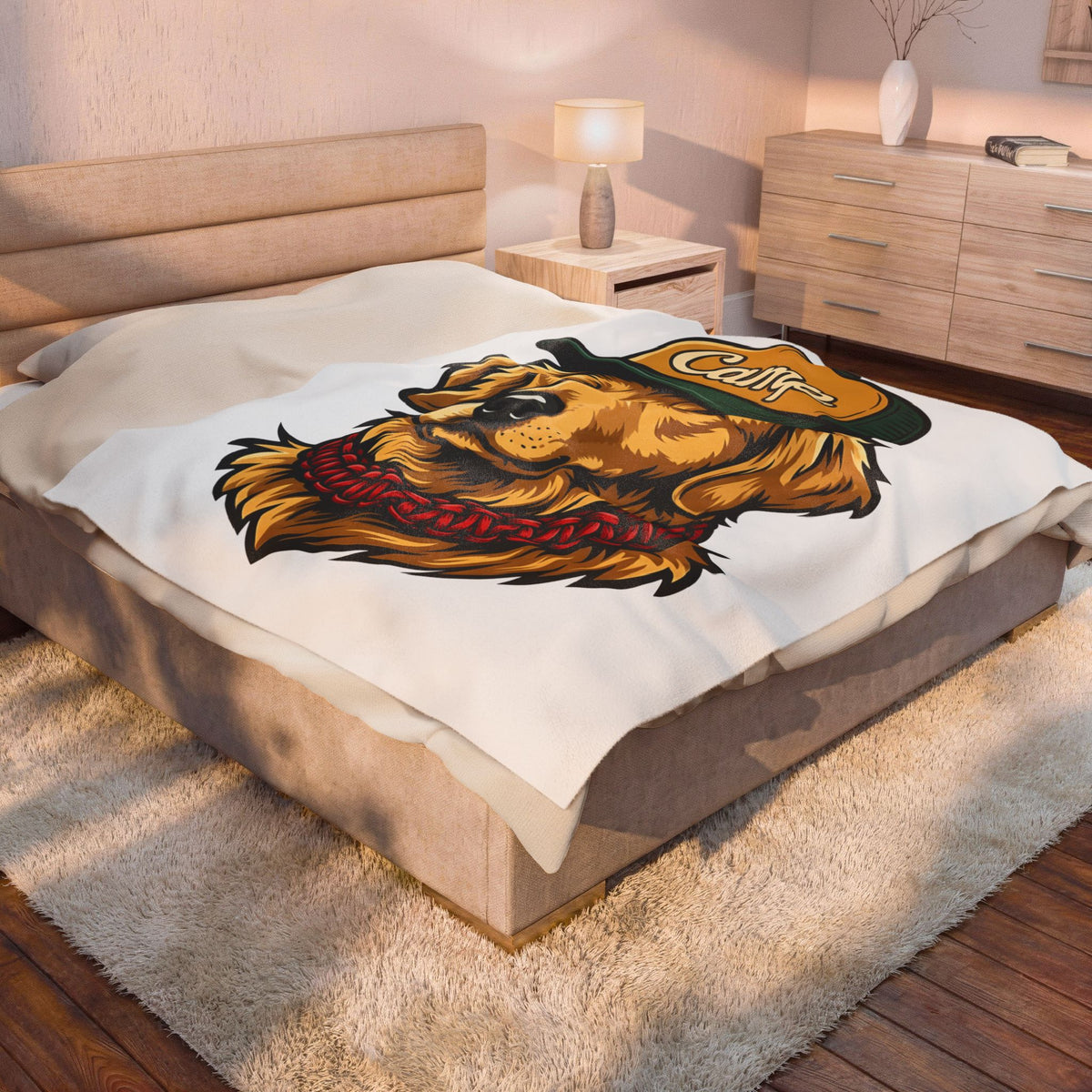 Golden Retriever Blanket Dog Hiking Gift Women Hand Drawn Blanket Retriever Blanket Dog Fan Illustrated Graphic Blanket Classic Cap Blanket