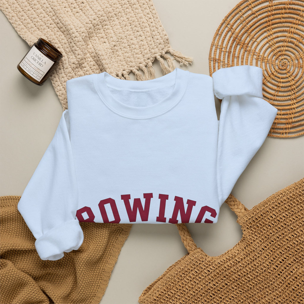 Rowing Team Sweatshirt Rowing Fitness Gift Women Athletic Sweatshirt Crew Sweatshirt Rowing Enthusiast Sporty Sweatshirt Workout Graphic Retro Varsity Font