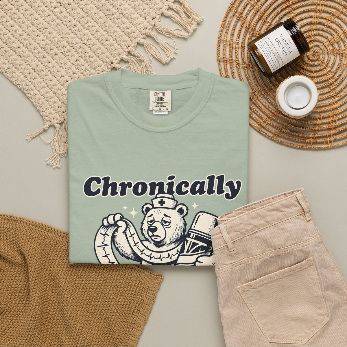 Nurse Bear T-Shirt Nurses Humor Gift Women Vintage T-Shirt Teddy Bear T-Shirt Nursing Enthusiast Retro T-Shirt Funny Graphic Hand Drawn Coffee T-Shirt