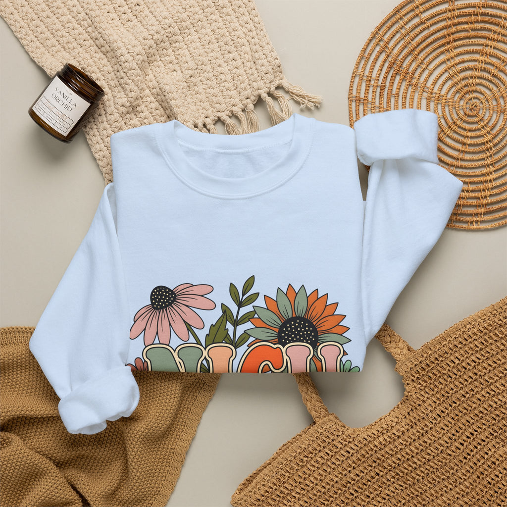 Flower Print Sweatshirt NICU Nurse Healthcare Gift Women Hippie Sweatshirt Floral Sweatshirt Nurse Practitioner Enthusiast Bohemian Sweatshirt Medical Graphic
