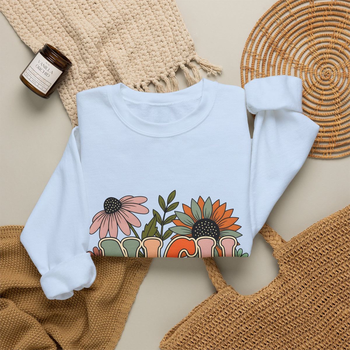 Flower Print Sweatshirt NICU Nurse Healthcare Gift Women Hippie Sweatshirt Floral Sweatshirt Nurse Practitioner Enthusiast Bohemian Sweatshirt Medical Graphic