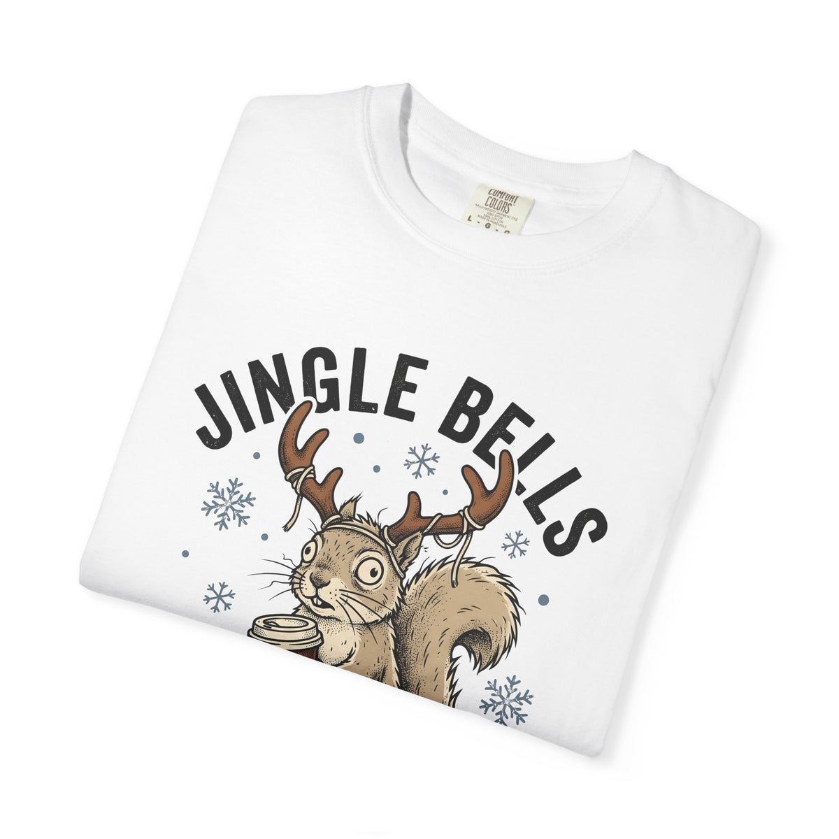 Tree Squirrel Coffee T-Shirt Christmas Fauna Gift Women Line Art T-Shirt Squirrel Coffee T-Shirt Xmas Fan Squirrel Illustration Wildlife Graphic