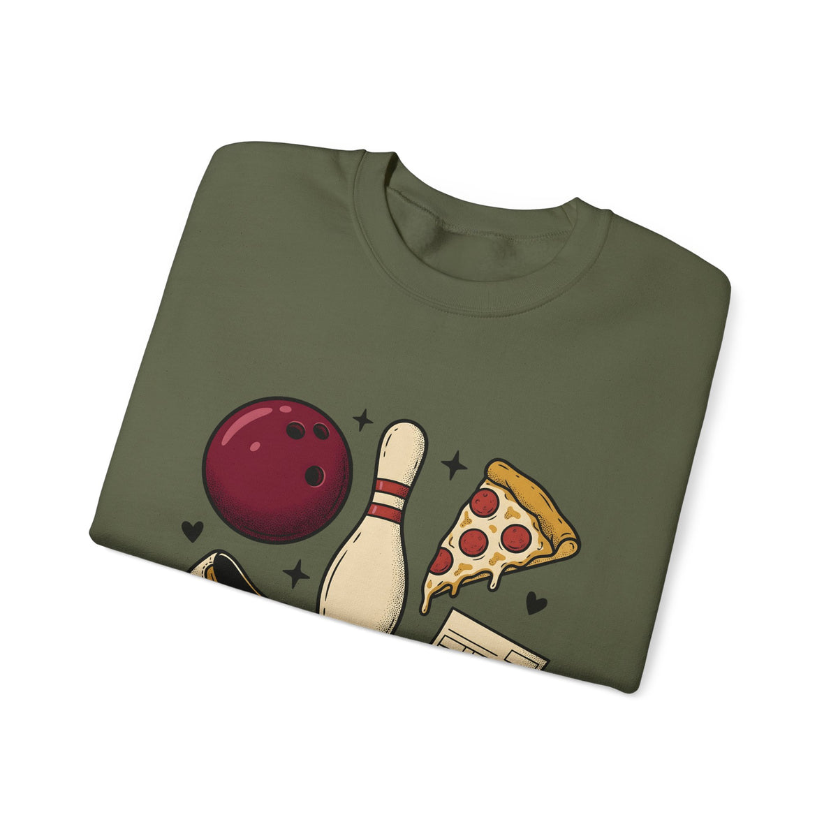 Bowling Ball Pins Sweatshirt Bowling Cuisine Gift Women Classic Sweatshirt Bowling Pins Sweatshirt Bowler Fan Vintage Sweatshirt Food Graphic Old School
