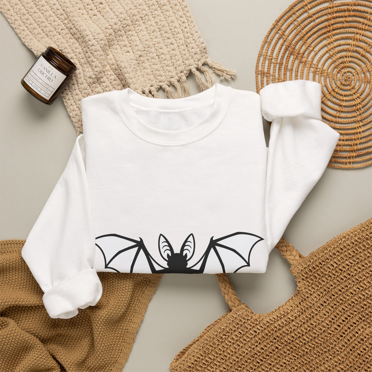 Bat Graphic Sweatshirt Cottagecore Halloween Gift Women Minimalist Sweatshirt Bat Sweatshirt Homebody Fan Simple Sweatshirt Spooky Graphic Gothic Wings Sweatshirt