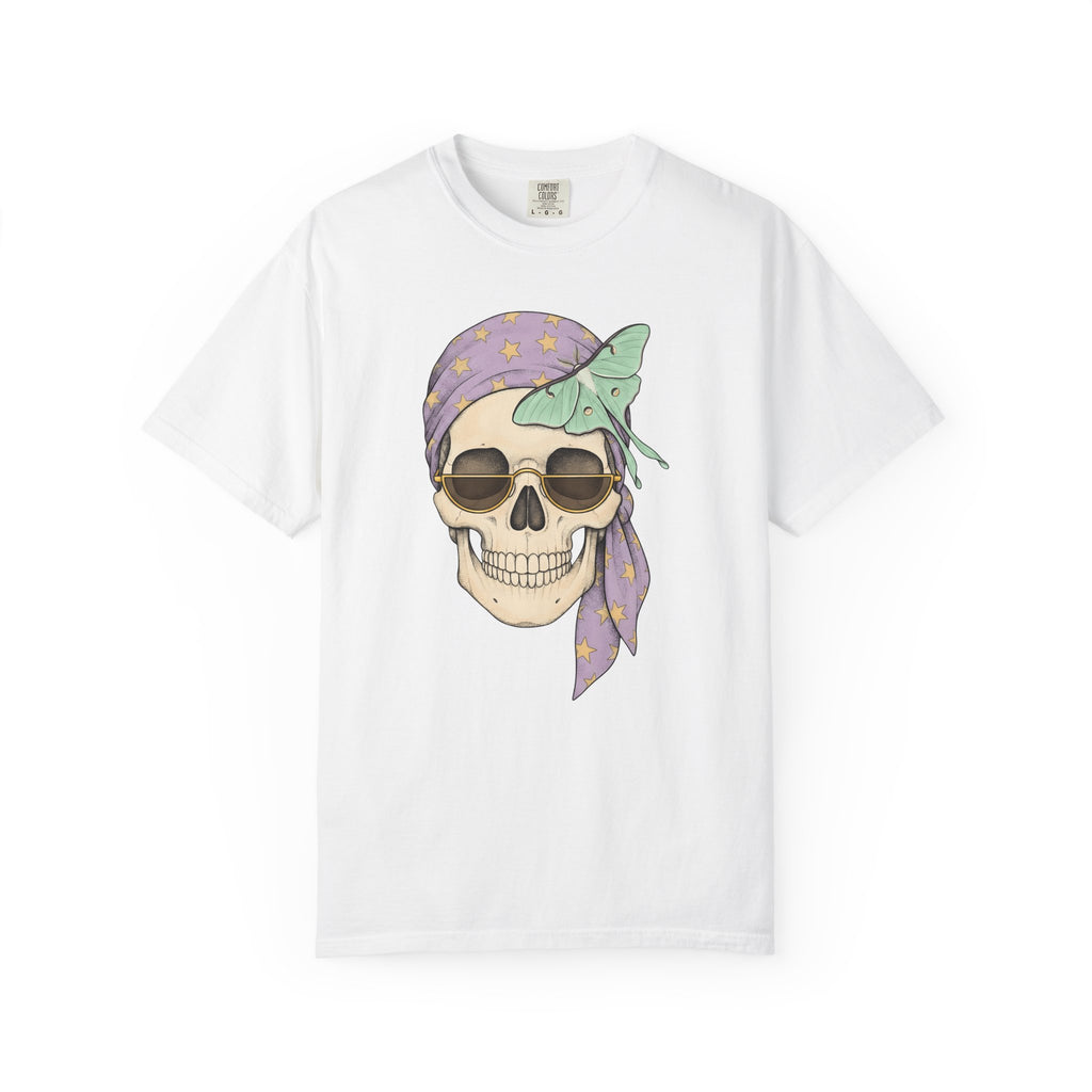 Skull Handkerchief T-Shirt Boho Chic Gothic Fashion Gift Women Ethnic T-Shirt Bandana T-Shirt Bohemian Fan Tribal T-Shirt Dark Graphic Rustic