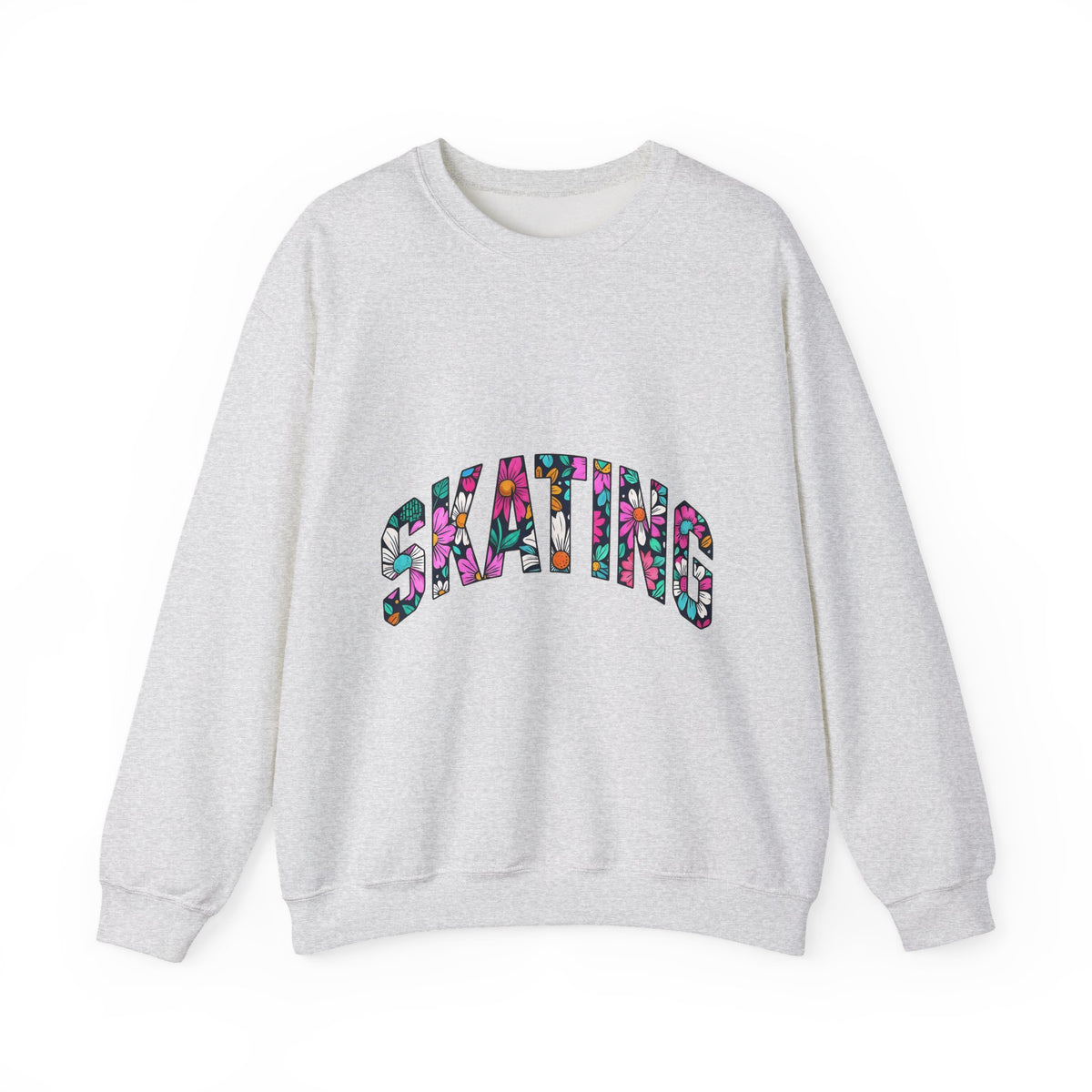 Floral Text Sweatshirt Skating Nature Gift Women Simple Graphic Sweatshirt Typography Sweatshirt Skater Fan Minimalist Sweatshirt Earth Graphic Old School