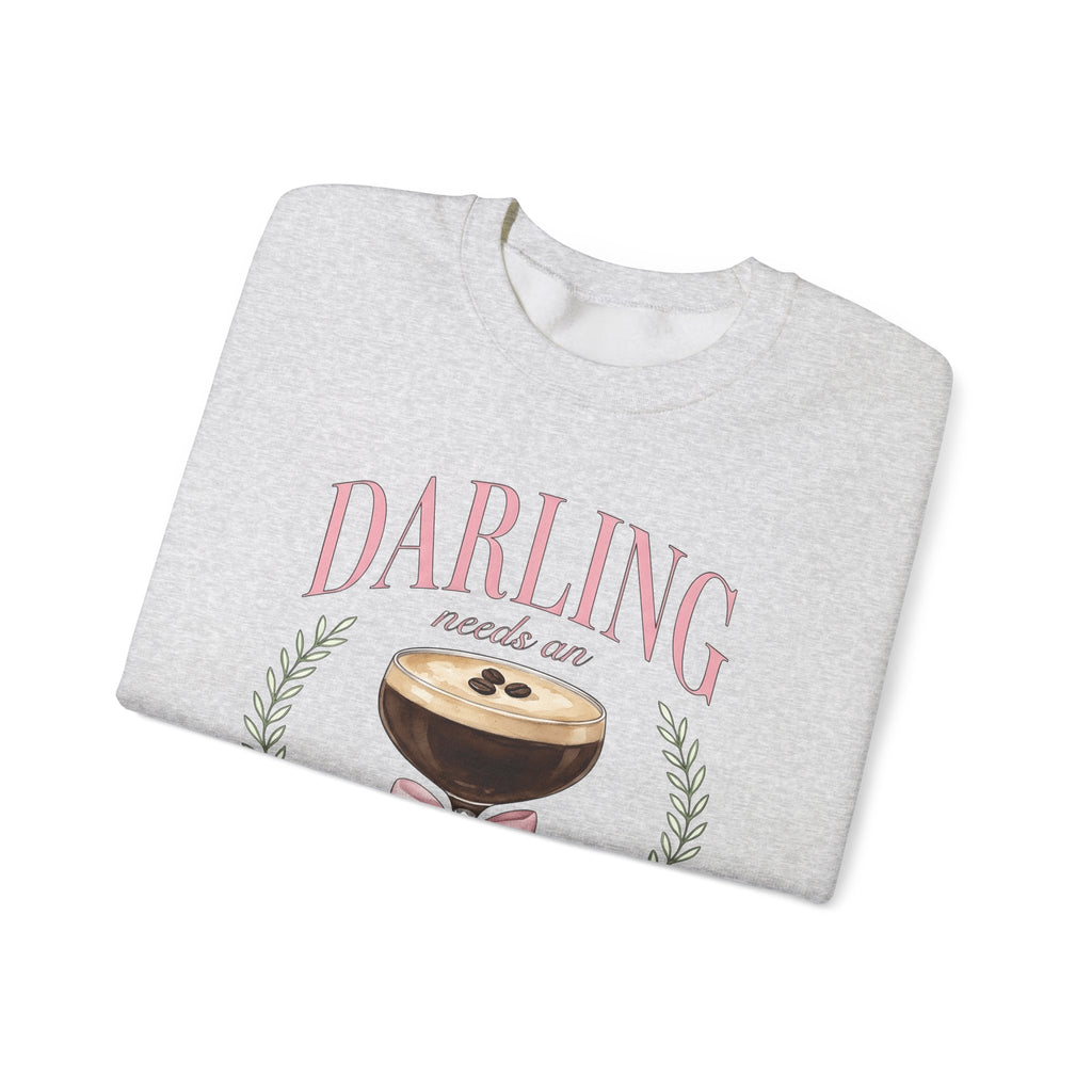 Espresso Martini Sweatshirt Coffee Cocktail Gift Women Watercolor Sweatshirt Martini Sweatshirt Coffee Fan Cocktail Design Sweatshirt Hand Drawn Pink Bow