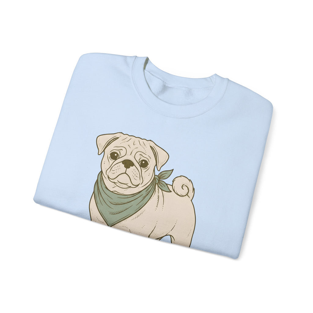 Pug Dog Sweatshirt Dog Pets Gift Women Hand Drawn Sweatshirt Puggle Sweatshirt Dog Fan Mop Dog Graphic Pet Design Illustration Minimalist Bandana Sweatshirt