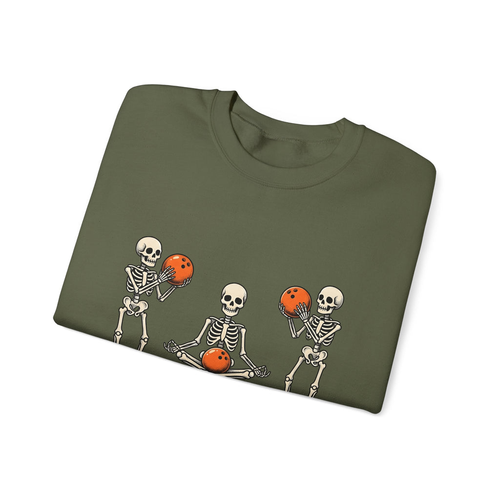 Skull Bowling Sweatshirt Bowling Satire Gift Women Caricature Sweatshirt Skull Sweatshirt Bowling Fan Cartoon Sweatshirt Satire Graphic Classic Orange Kicks