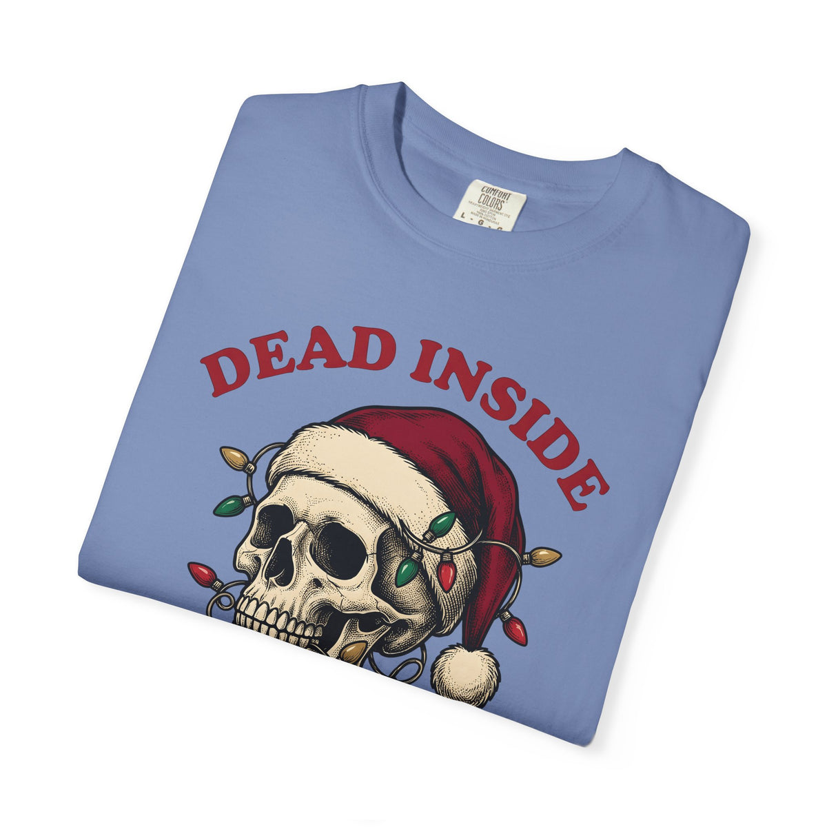 Skull Santa Hat T-Shirt Christmas Gothic Gift Women Tattoo T-Shirt Skull Cap T-Shirt Xmas Fan Ink T-Shirt Dark Graphic Vintage Christmas Lights