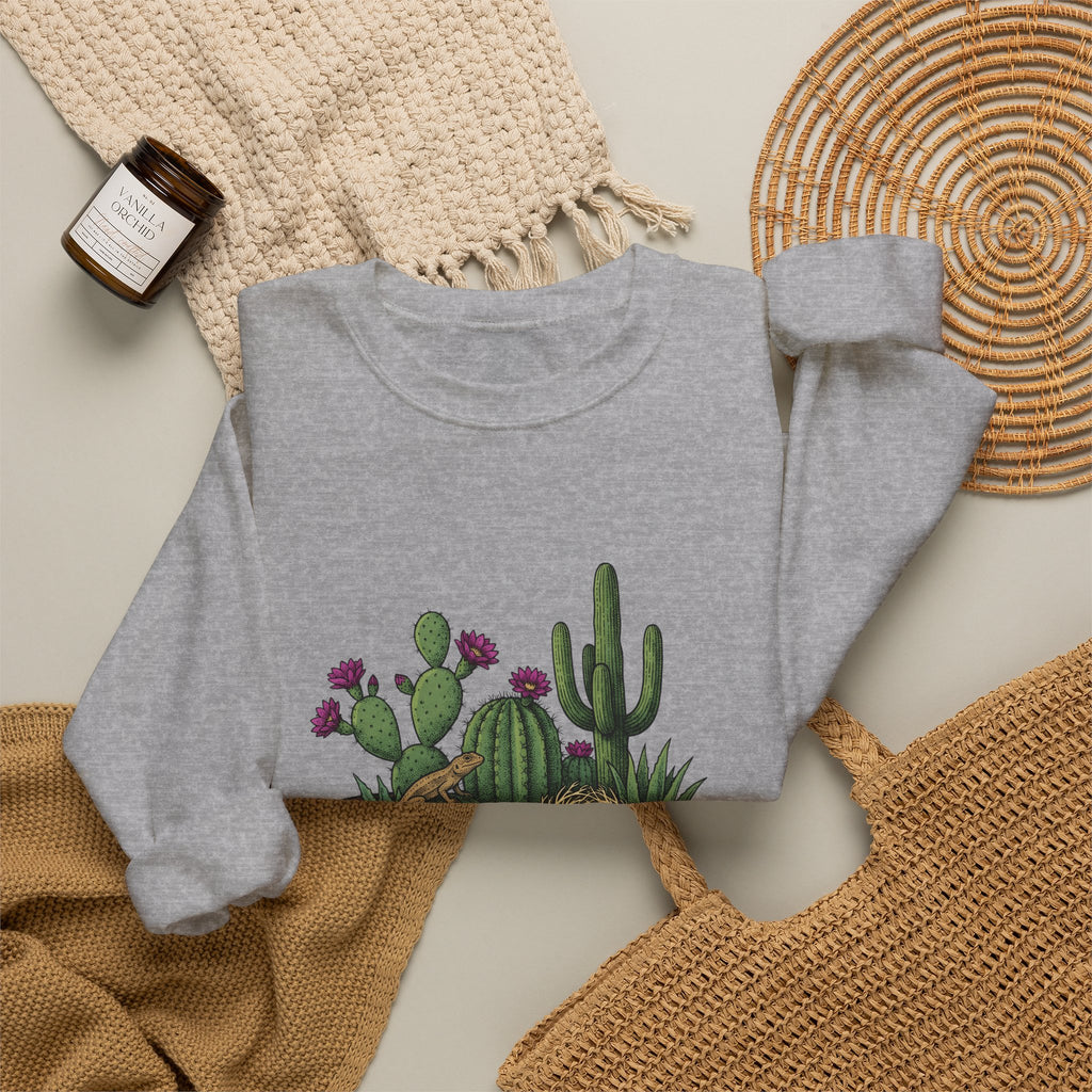 Western Hat Cactus Sweatshirt Cowgirl Cowboy Gift Women Rustic Sweatshirt Saguaro Sweatshirt Rodeo Fan Country Sweatshirt Cowboy Graphic Retro Reptile Sweatshirt