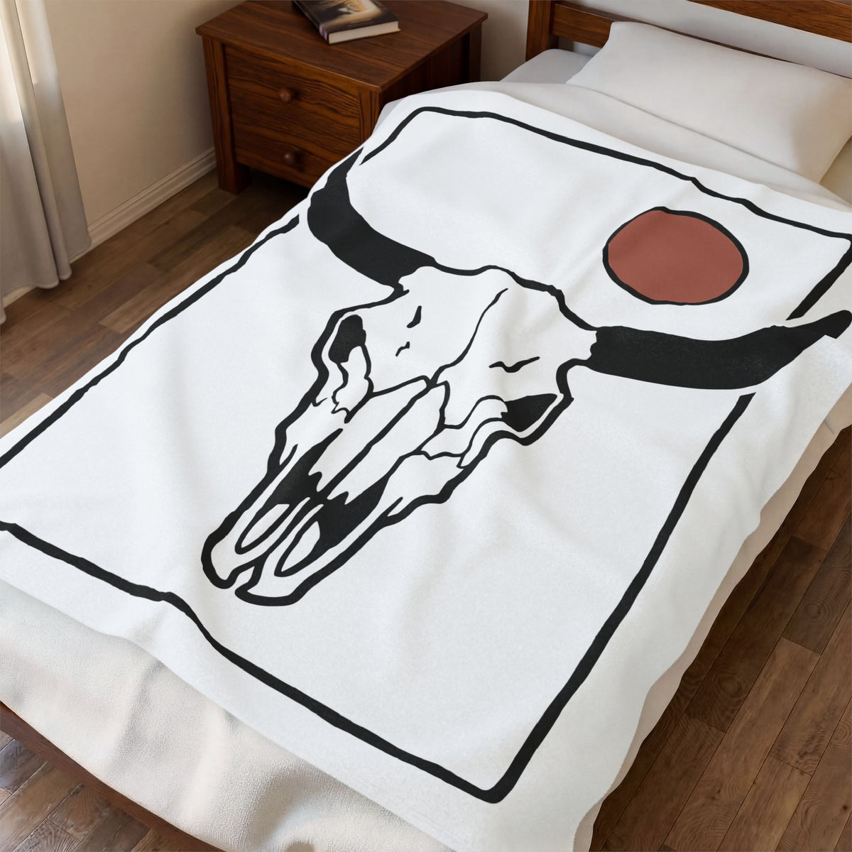 Bull Head Blanket Cowgirl Cowboy Gift Women Southwestern Blanket Bull Blanket Rodeo Fan Western Blanket Cowboy Graphic Sleek Sun Icon Blanket