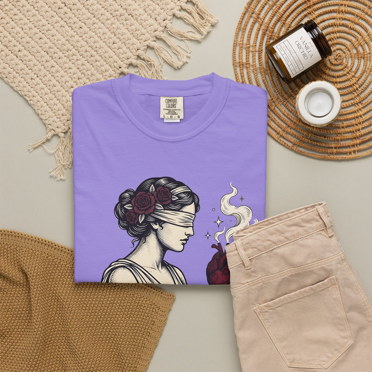 Goddess Love T-Shirt Boho Chic Magical Gift Women Sketch T-Shirt Divine Love T-Shirt Bohemian Fan Drawing Design Illustration Classic Bloom T-Shirt