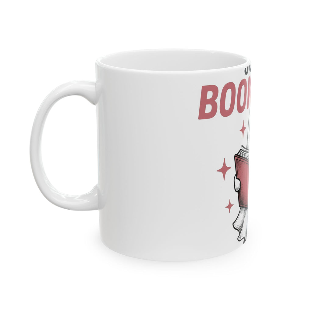Phantom Reading Book Mug Halloween Reader Gift Women Illustration Mug Bookworm Mug Spooky Fan Ghostly Mug Book Graphic Sketch