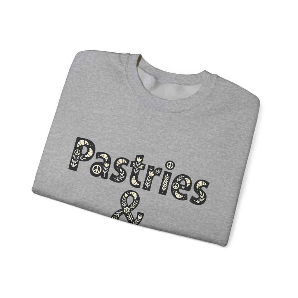 Pastry Peace Logo Sweatshirt Desserts Bakery Gift Women Fun Sweatshirt Pastry Logo Sweatshirt Sweets Fan Retro Sweatshirt Bakery Design Vintage Flower Sweatshirt
