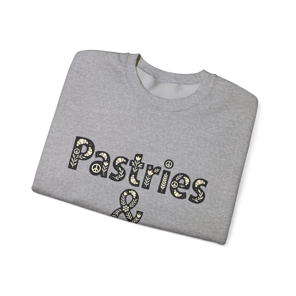 Pastry Peace Logo Sweatshirt Desserts Bakery Gift Women Fun Sweatshirt Pastry Logo Sweatshirt Sweets Fan Retro Sweatshirt Bakery Design Vintage Flower Sweatshirt