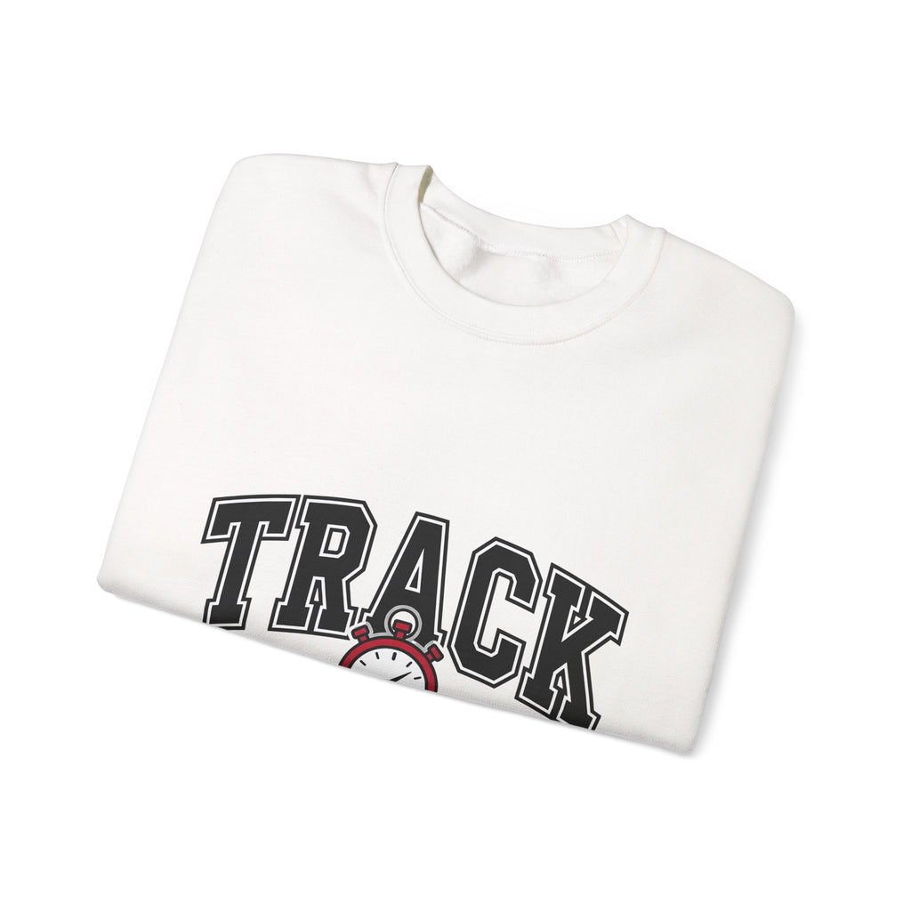 Stopwatch Graphic Sweatshirt Track And Field Mom Gift Women Varsity Sweatshirt Timer Sweatshirt Athlete Enthusiast Letterman Sweatshirt Mother Graphic Design