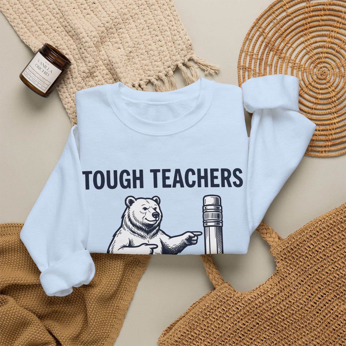 Bear Pen Sweatshirt Teachers Wildlife Gift Women Sketch Sweatshirt Pen Holder Sweatshirt Educator Enthusiast Drawing Illustration Retro Classroom Sweatshirt