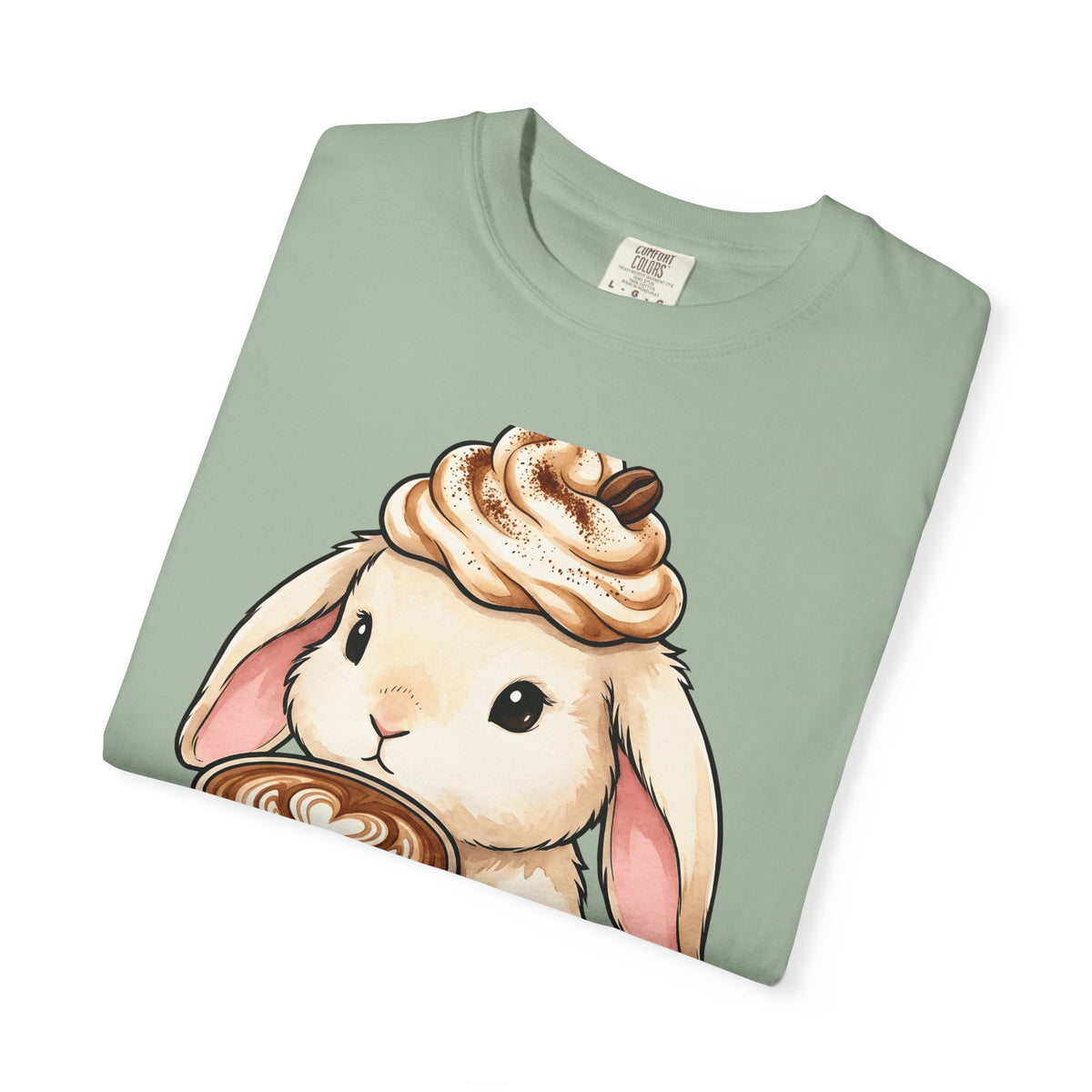 Bunny Espresso T-Shirt Coffee Wildlife Gift Women Adorable T-Shirt Rabbit Coffee T-Shirt Coffee Fan Animal Graphic T-Shirt Painterly Froth T-Shirt