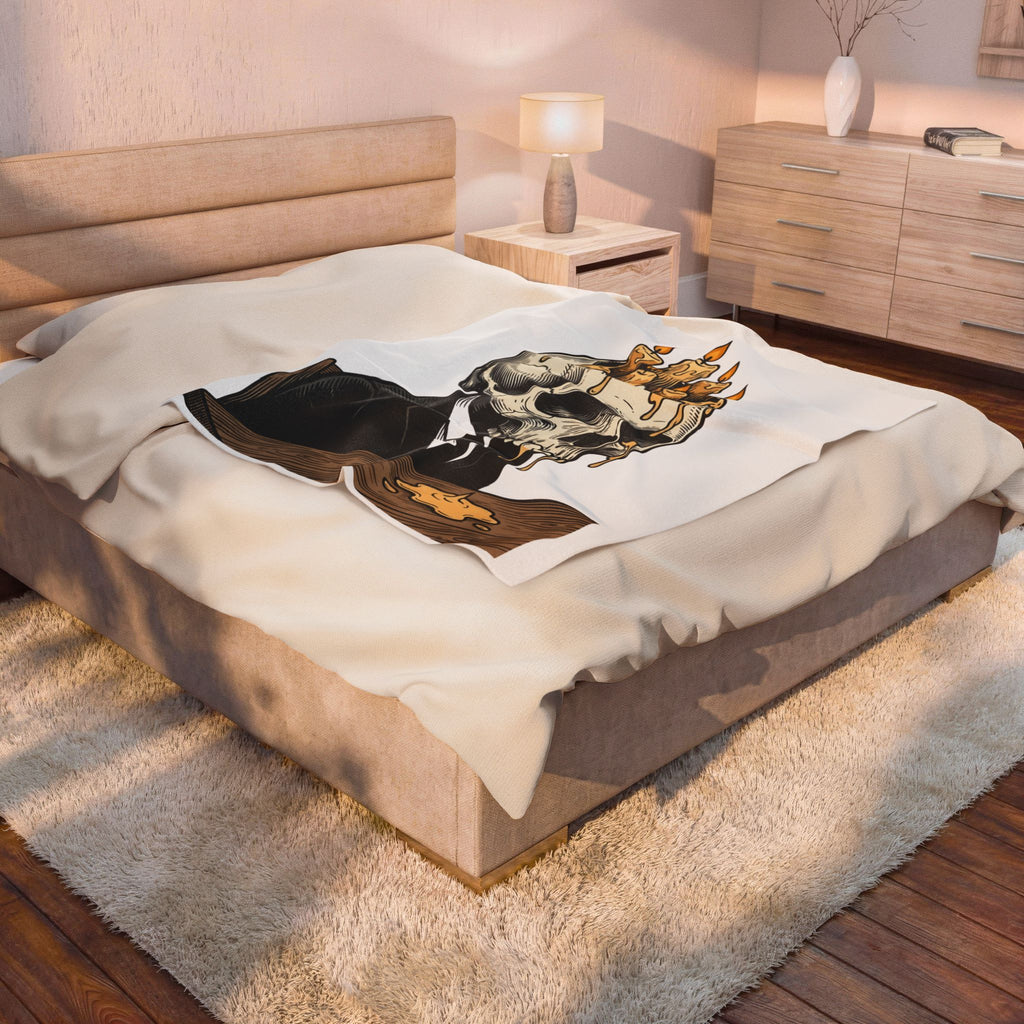 Skull Candles Blanket Gothic Halloween Gift Women Gothic Blanket Candle Blanket Dark Fan Cthulhu Graphic Spooky Blanket Vintage Wax Blanket