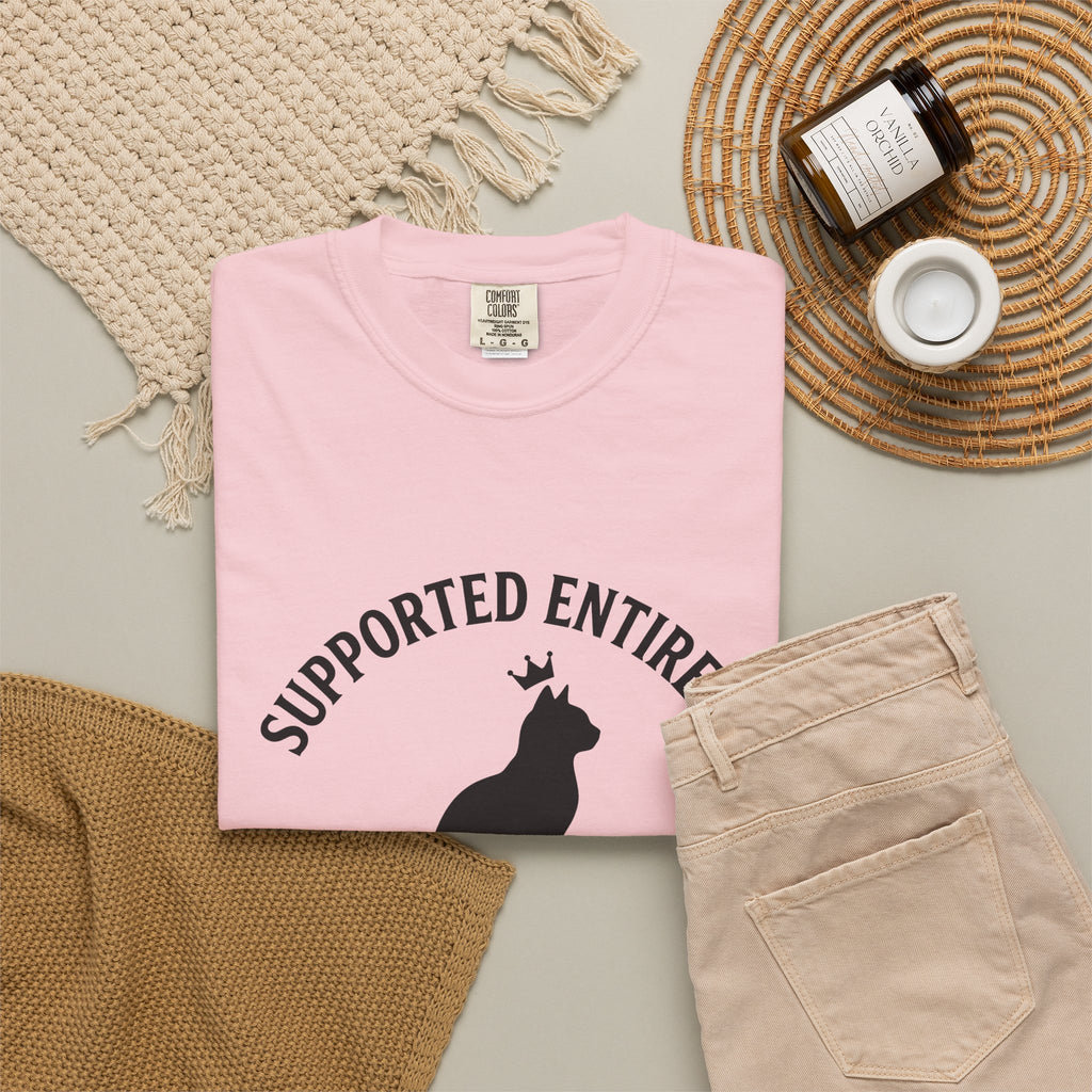 Cat Outline T-Shirt Cat Animal Gift Women Simple T-Shirt Kitten T-Shirt Cat Fan Feline T-Shirt Creature Graphic Retro Tiara T-Shirt