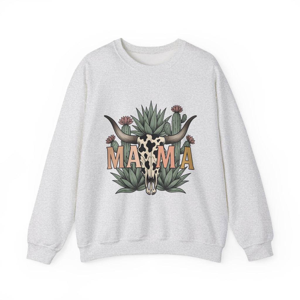 Longhorn Skull Cactus Sweatshirt Moms Plains Gift Women Native Sweatshirt Cactus Sweatshirt Mother Fan Tribal Sweatshirt Prairie Graphic Line Art Desert Plant
