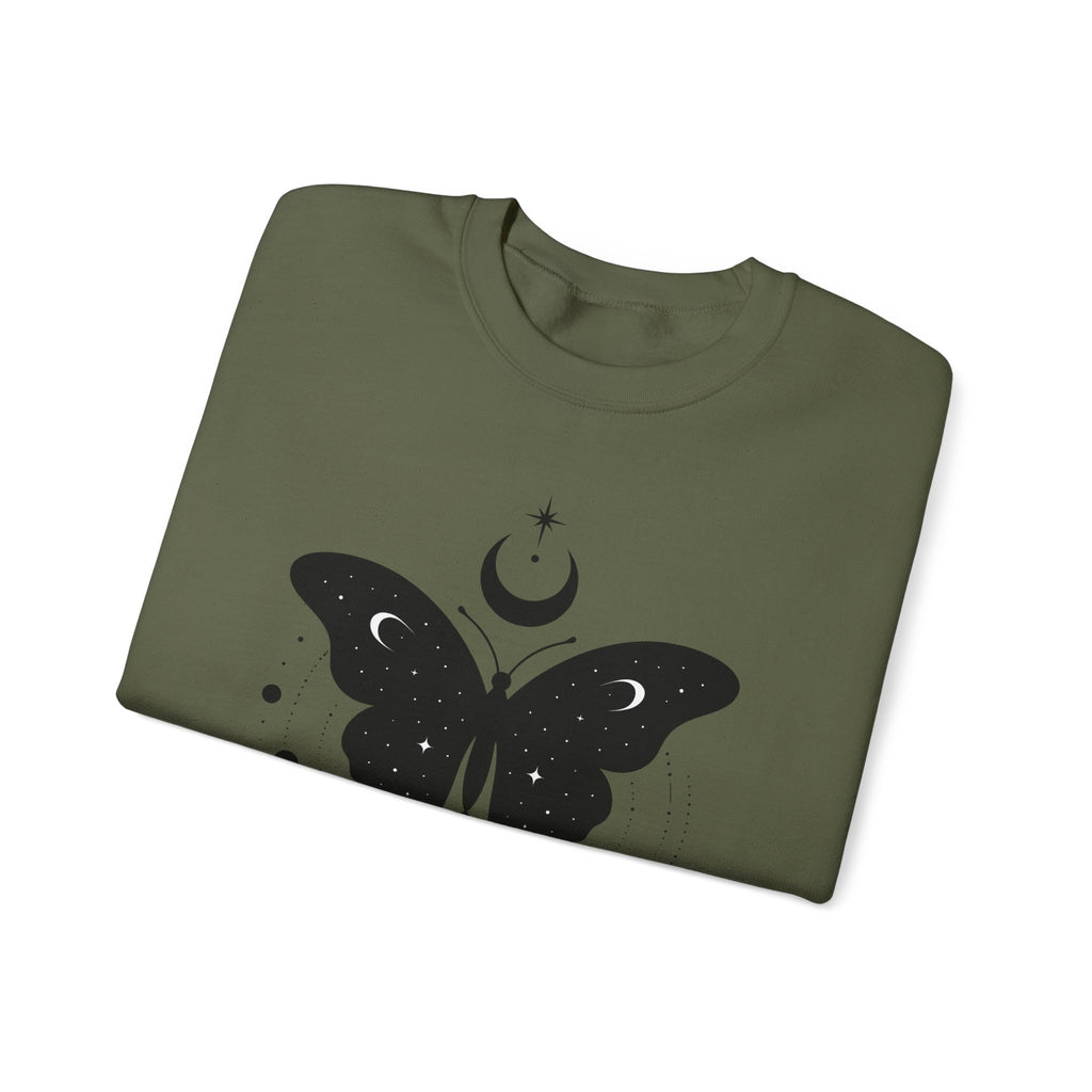 Butterfly Stone Sweatshirt Boho Chic Supernatural Gift Women Mystical Sweatshirt Rock Sweatshirt Bohemian Fan Magical Sweatshirt Occult Graphic Sleek Lunar