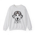 Dalmatian Puppy Sweatshirt Dog Pets Gift Women Line Art Sweatshirt Puppy Sweatshirt Dog Fan Dalmatian Sweatshirt Animal Graphic Retro Pilot Goggles Sweatshirt