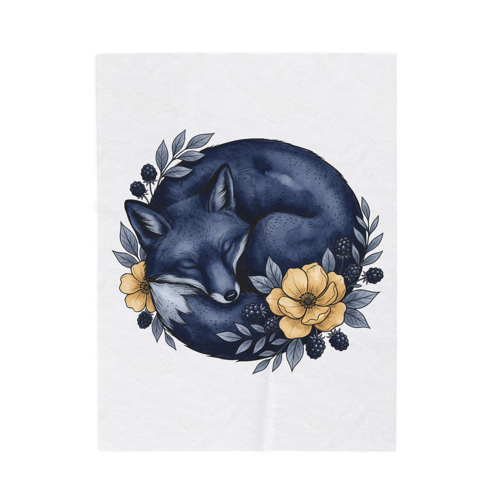 Resting Fox Boho Chic Nature Gift Line Fox Bohemian Fan Minimalist Environmental Rustic Field Blanket