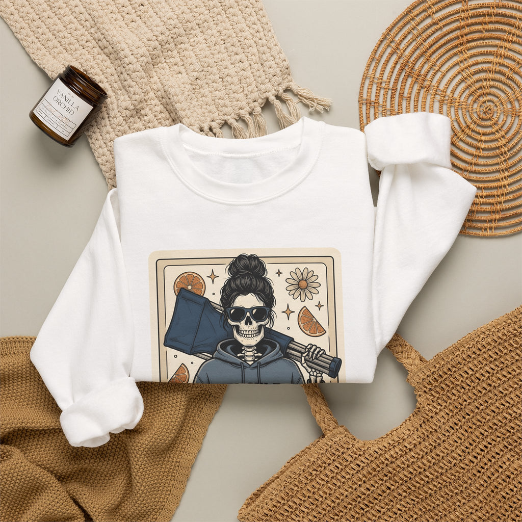 Skull Mom Sweatshirt Moms Athletics Gift Women Traditional Tattoo Sweatshirt Sugar Skull Sweatshirt Mother Enthusiast Tattooed Sweatshirt Sports Graphic