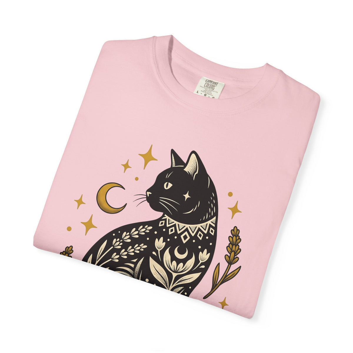 Astral Cat T-Shirt Boho Chic Esoteric Gift Women Ethnic T-Shirt Celestial Cat T-Shirt Bohemian Fan Tribal T-Shirt Mystical Graphic Sleek Moonlight