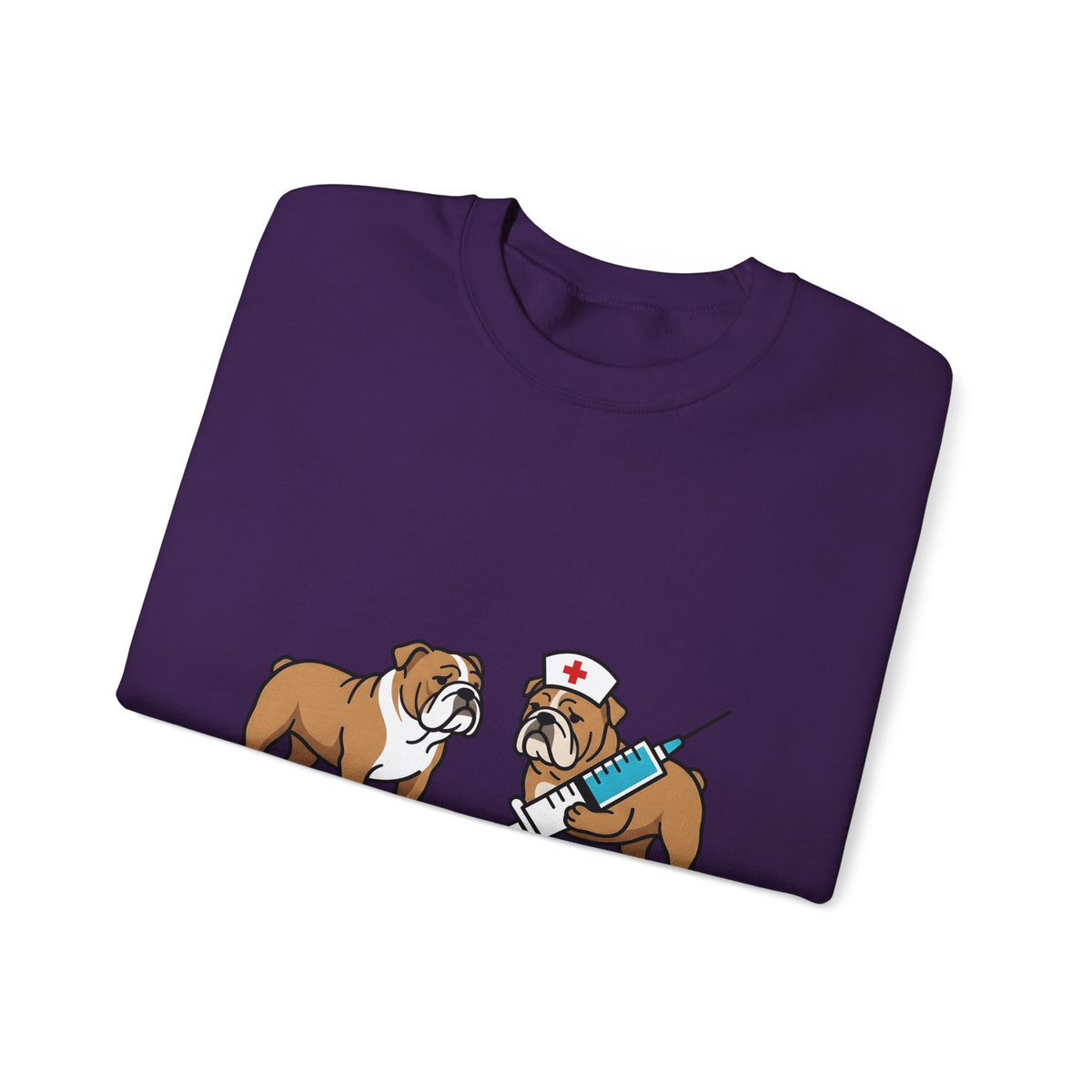 Bulldog Nurse Sweatshirt Nurses Animal Gift Women Graphic Sweatshirt Bulldog Sweatshirt Nurse Enthusiast Bulldog Graphic Sweatshirt Creature Illustration