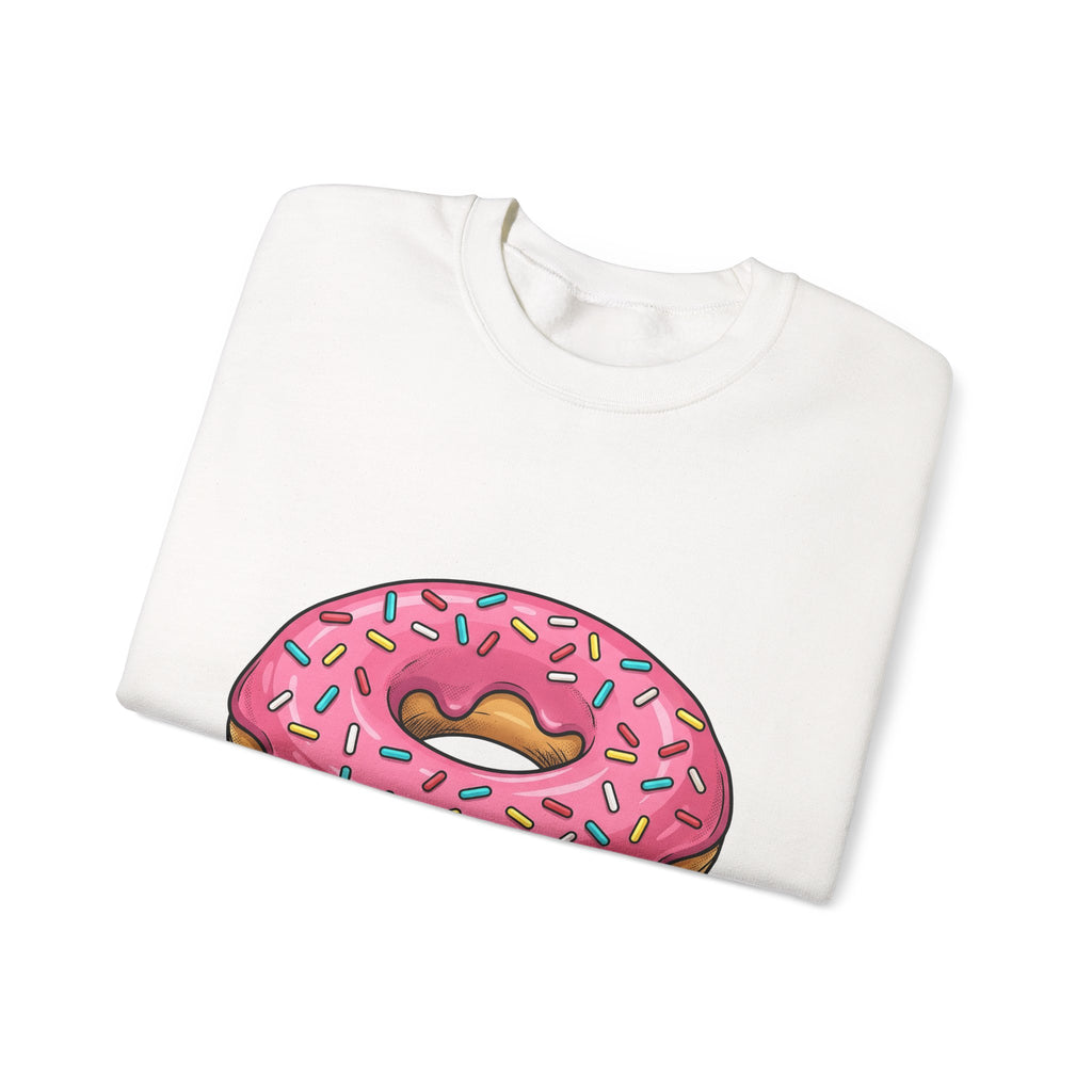 Donut Image Sweatshirt Desserts Cuisine Gift Women Comic Sweatshirt Doughnut Sweatshirt Pastry Fan Cartoon Sweatshirt Food Graphic Modern Nonpareils Sweatshirt