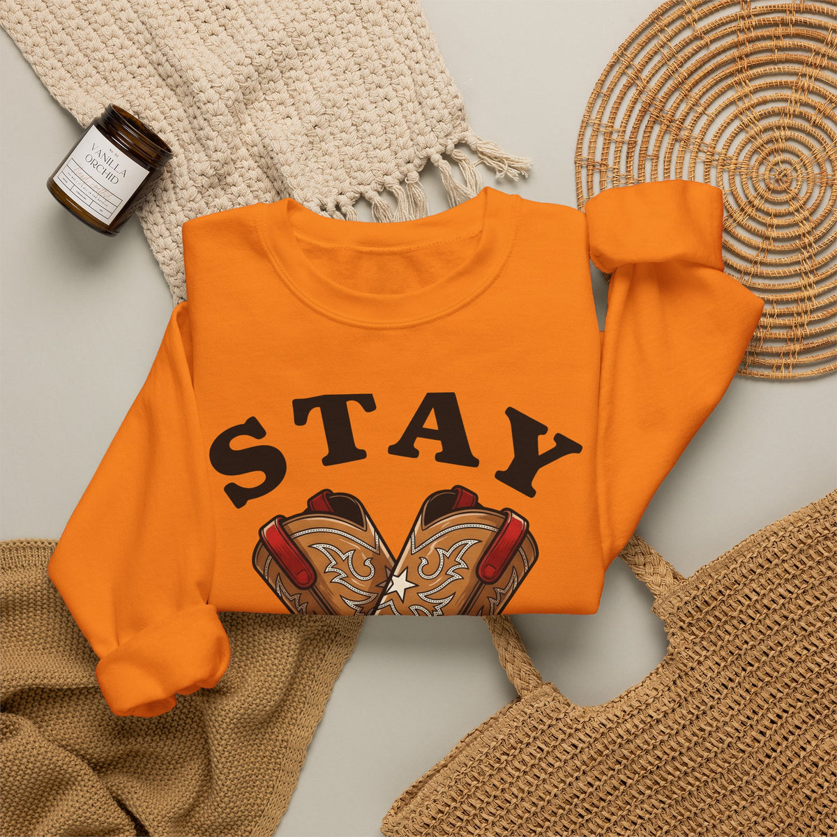 Cowboy Boots Sweatshirt 4th Of July Country Gift Women Modern Sweatshirt Boot Sweatshirt Patriot Fan Western Sweatshirt Country Graphic Classic Star Sweatshirt