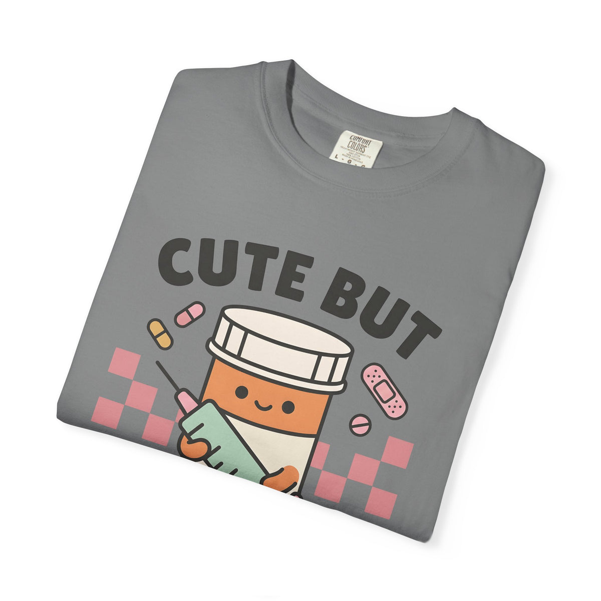Pill Bottle Syringe T-Shirt Nurses Medical Gift Women Kawaii T-Shirt Medication T-Shirt Nurse Enthusiast Cute T-Shirt Healthcare Graphic Cartoon