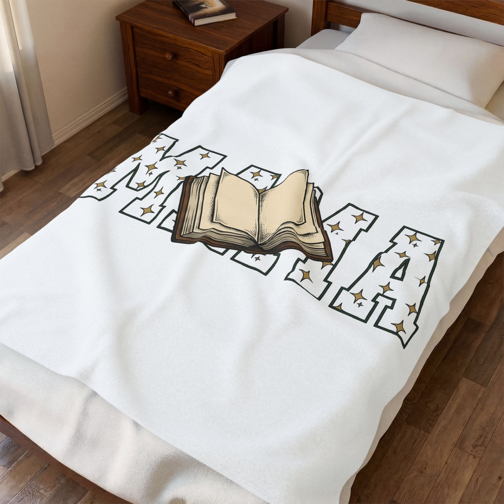 Open Book Blanket Mom Novels Gift Women Cartoon Blanket Booklet Blanket Mother Fan Illustrated Blanket Book Graphic Line Art Stars Blanket