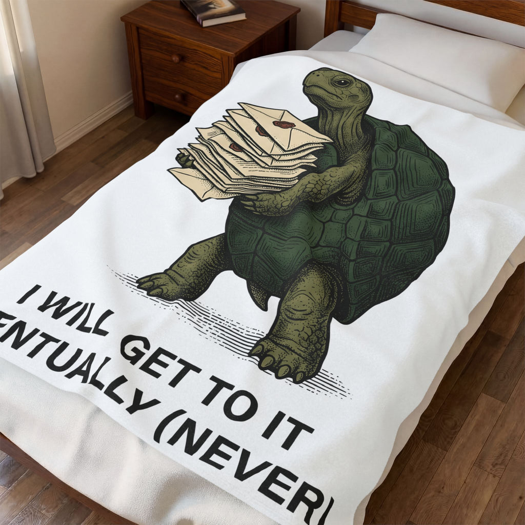 Turtle Post Blanket Funny Fauna Gift Women Old School Blanket Turtle Blanket Humor Fan Retro Blanket Wildlife Graphic Line Art Mailers Blanket