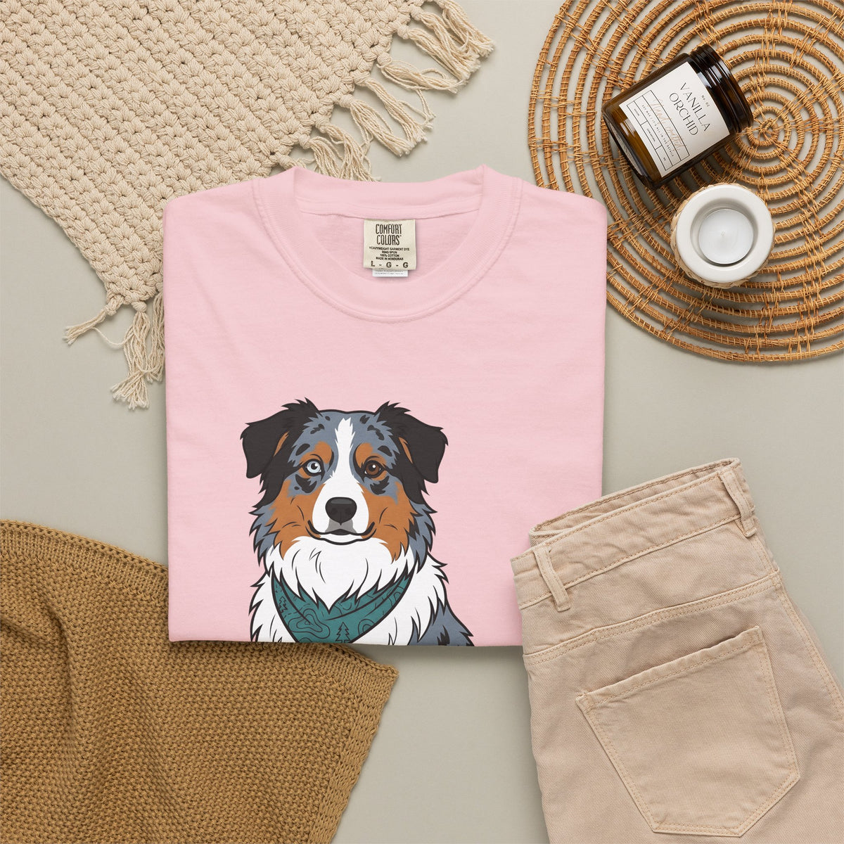 Australian Shepherd T-Shirt Dog Pet Gift Women Cartoon T-Shirt Blue Heeler T-Shirt Dog Fan Aussie Graphic Dog Design Vintage Bandana T-Shirt