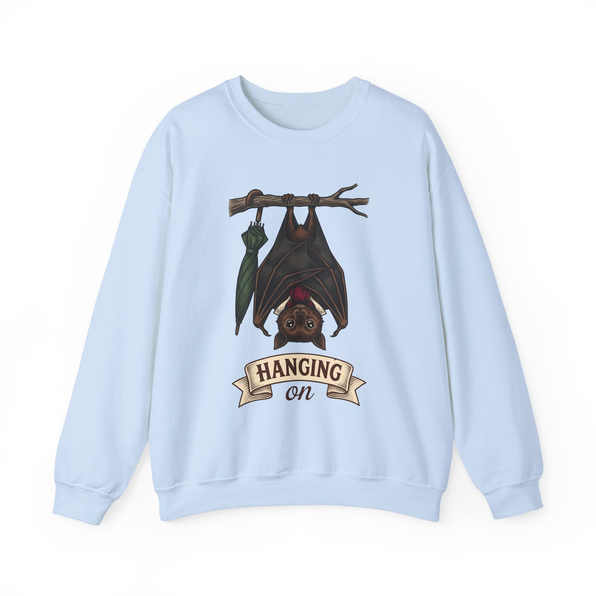 Bat Clipart Sweatshirt Funny Creature Gift Women Doodle Sweatshirt Bat Sweatshirt Humor Fan Cartoon Sweatshirt Beast Graphic Classic Parasol Sweatshirt