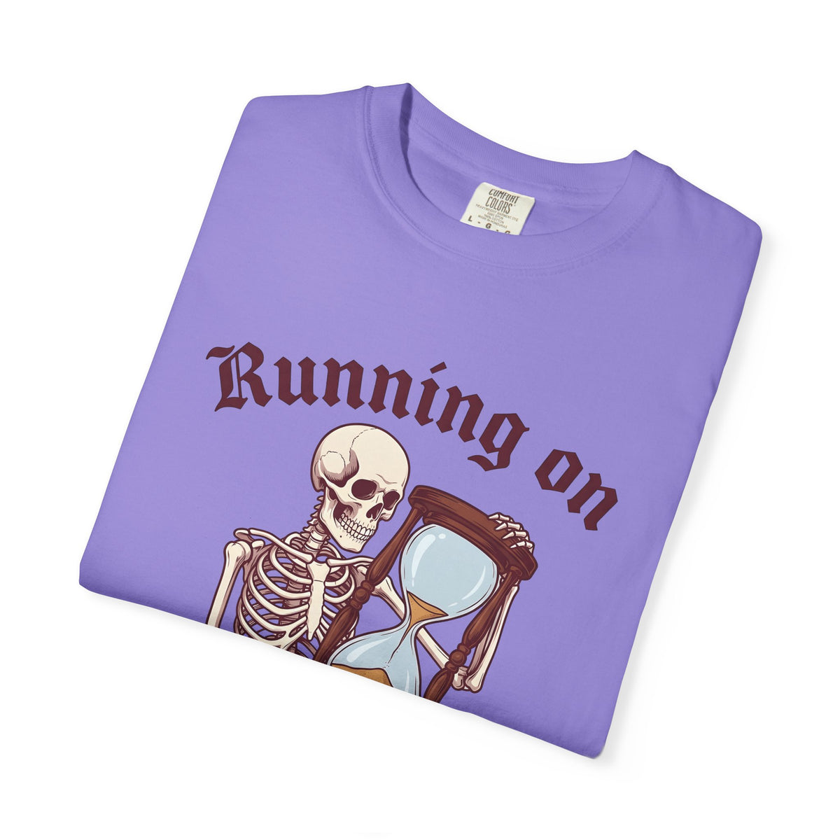 Skeleton Hourglass T-Shirt Funny Goth Gift Women Cartoon T-Shirt Timeglass T-Shirt Humor Fan Comic T-Shirt Dark Graphic Vintage Sand T-Shirt