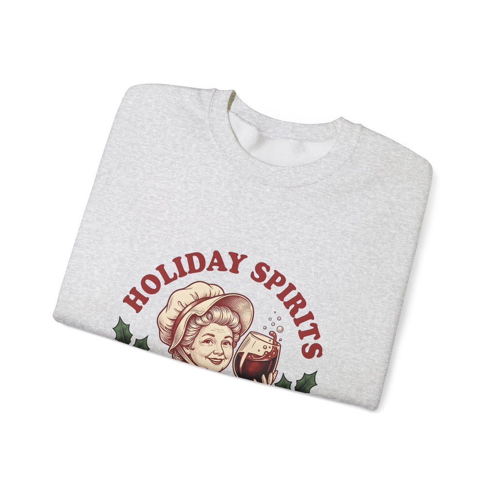 Cheerful Woman Wine Sweatshirt Christmas Fun Gift Women Cartoon Sweatshirt Wine Sweatshirt Xmas Fan Comic Sweatshirt Humor Graphic Line Art Winter Greenery