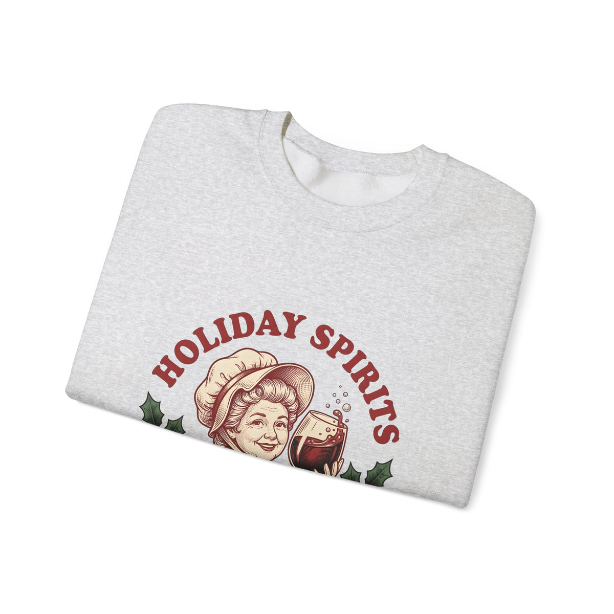 Cheerful Woman Wine Sweatshirt Christmas Fun Gift Women Cartoon Sweatshirt Wine Sweatshirt Xmas Fan Comic Sweatshirt Humor Graphic Line Art Winter Greenery