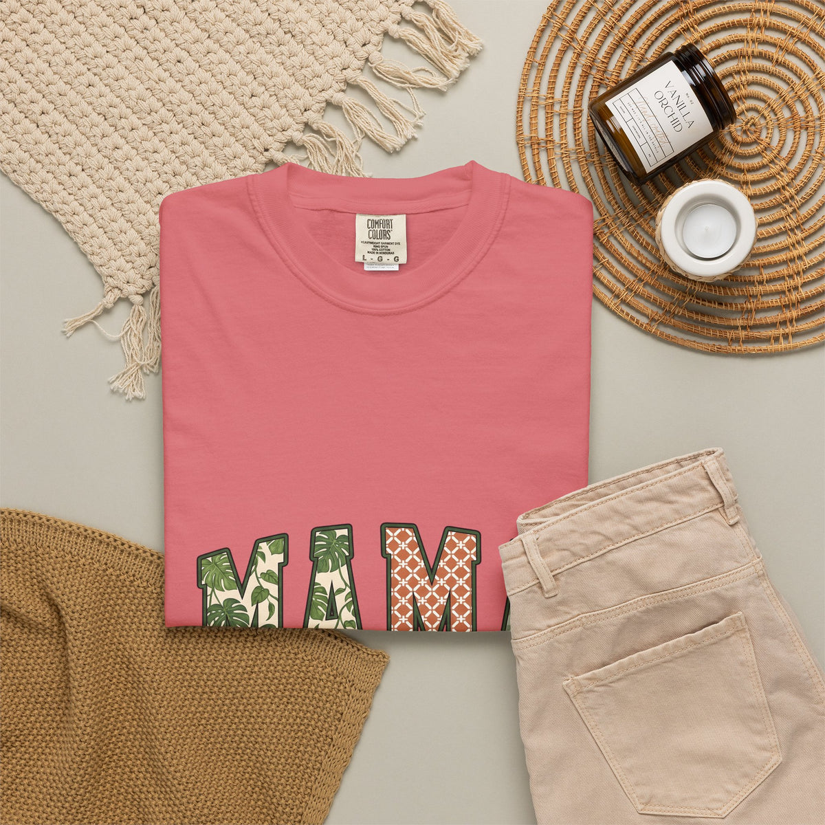 Patterned Letter Patches T-Shirt Moms Clan Gift Women Cabin T-Shirt Lettering T-Shirt Motherhood Enthusiast Rustic T-Shirt Tribe Graphic Country