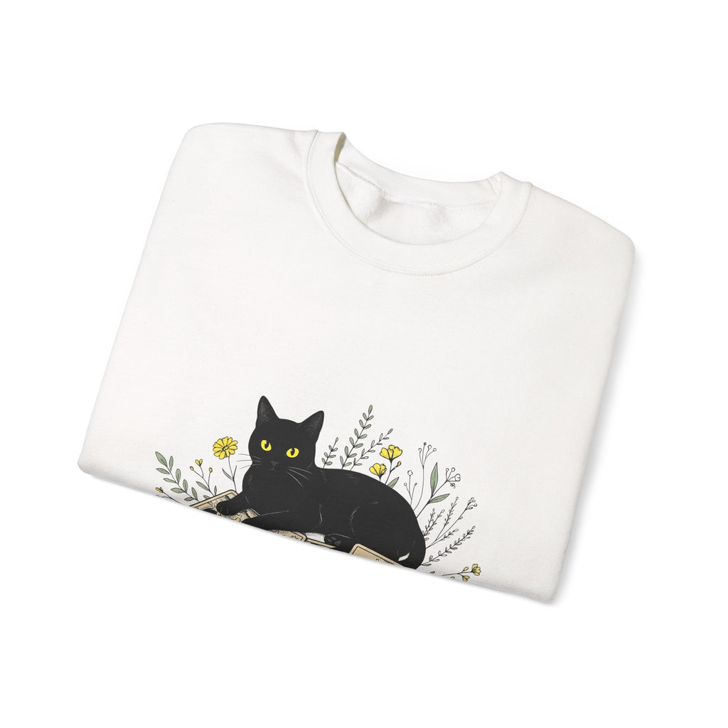 Black Cat Sweatshirt Cat Witchcraft Gift Women Botanical Sweatshirt Cat Sweatshirt Feline Fan Botanical Sweatshirt Occult Graphic Vintage Tarot Cards Sweatshirt